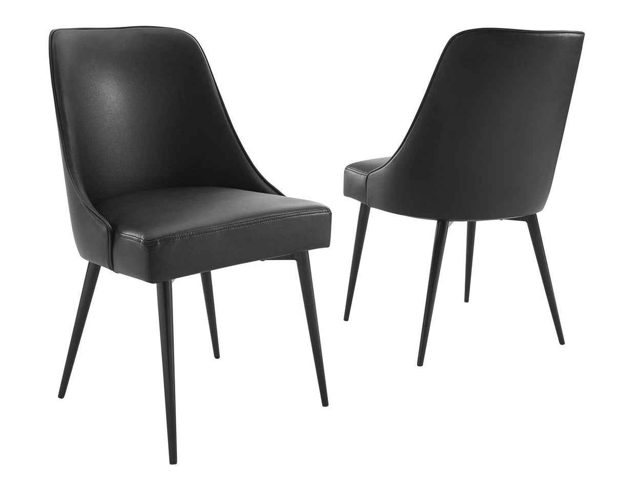 Colfax, Black Leatherette Side Chair, Set of 2 by Steve Silver at Eve Furniture