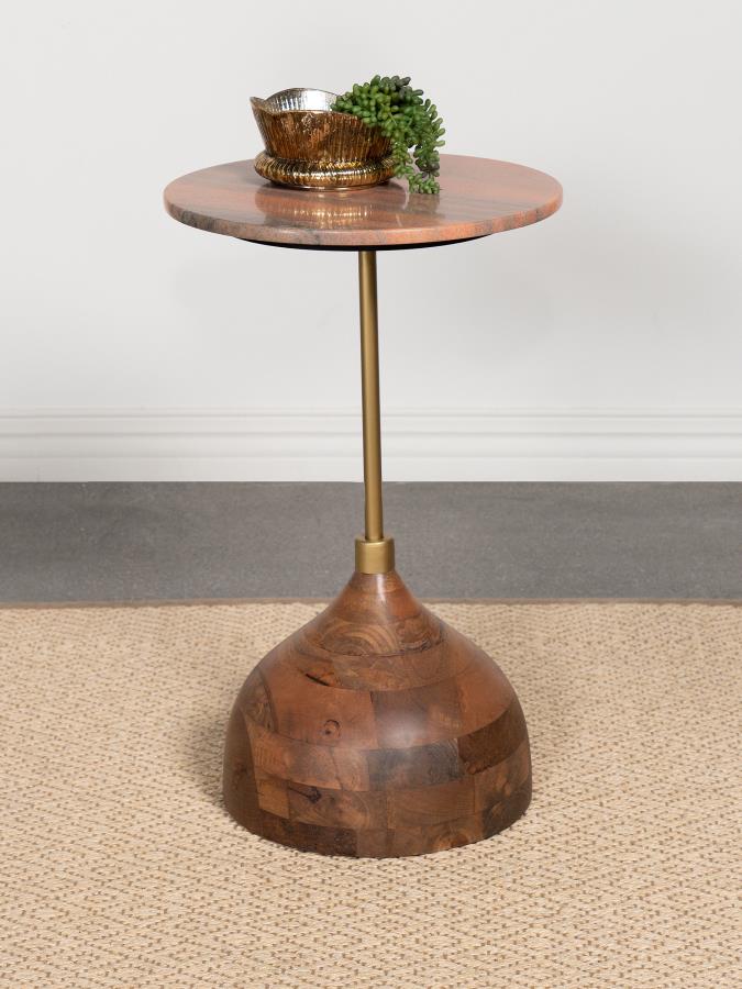 Colima Peach Round Wood Top Side Table by Coaster at Eve Furniture