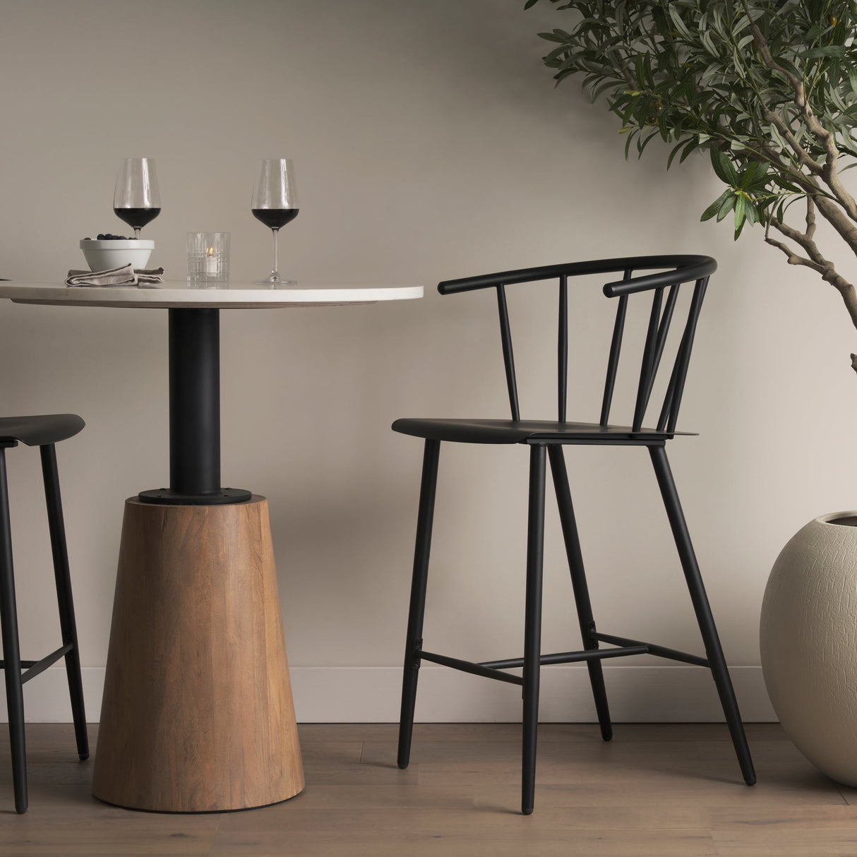 Colin Black Metal Counter Stool by Mercana at Eve Furniture
