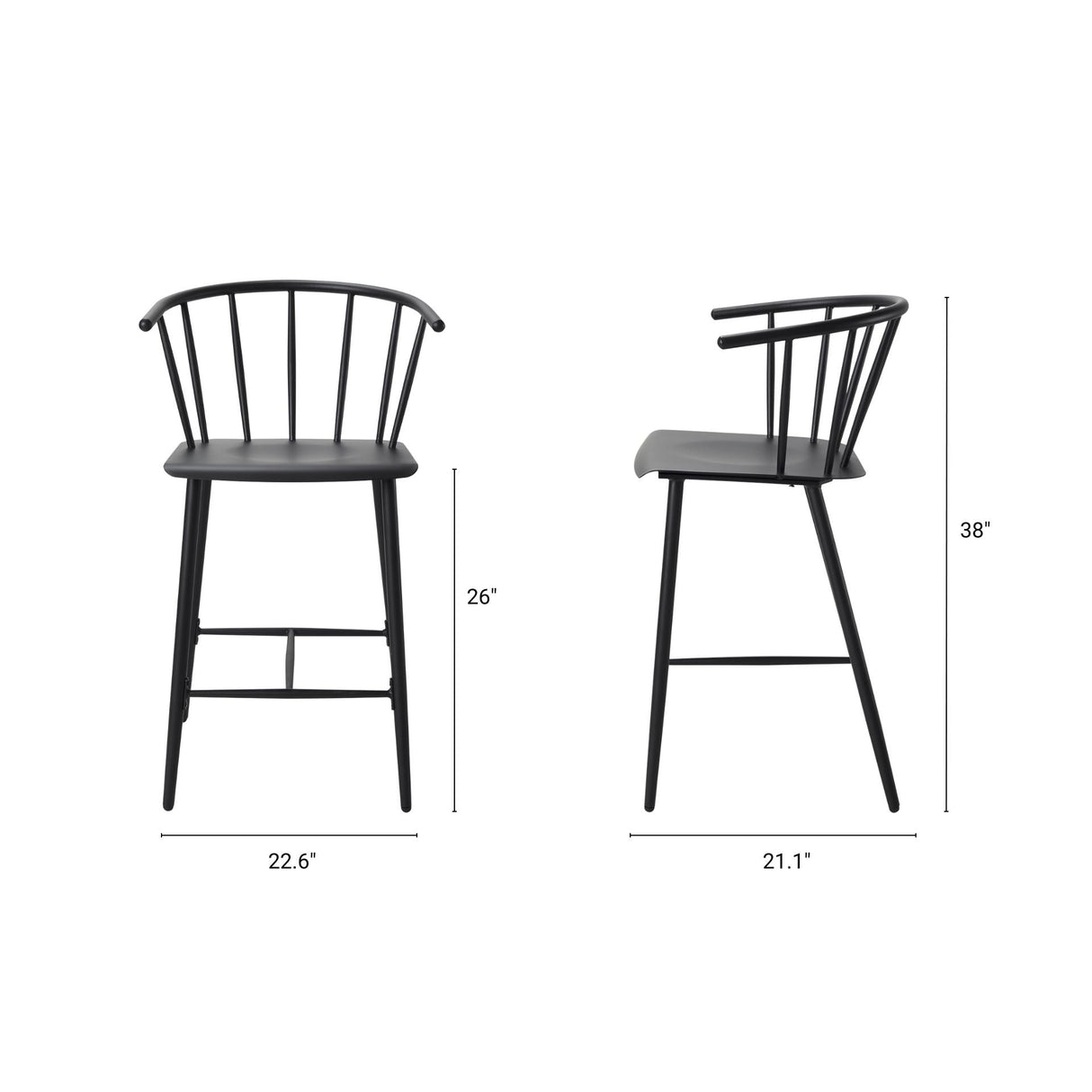 Colin Black Metal Counter Stool by Mercana at Eve Furniture