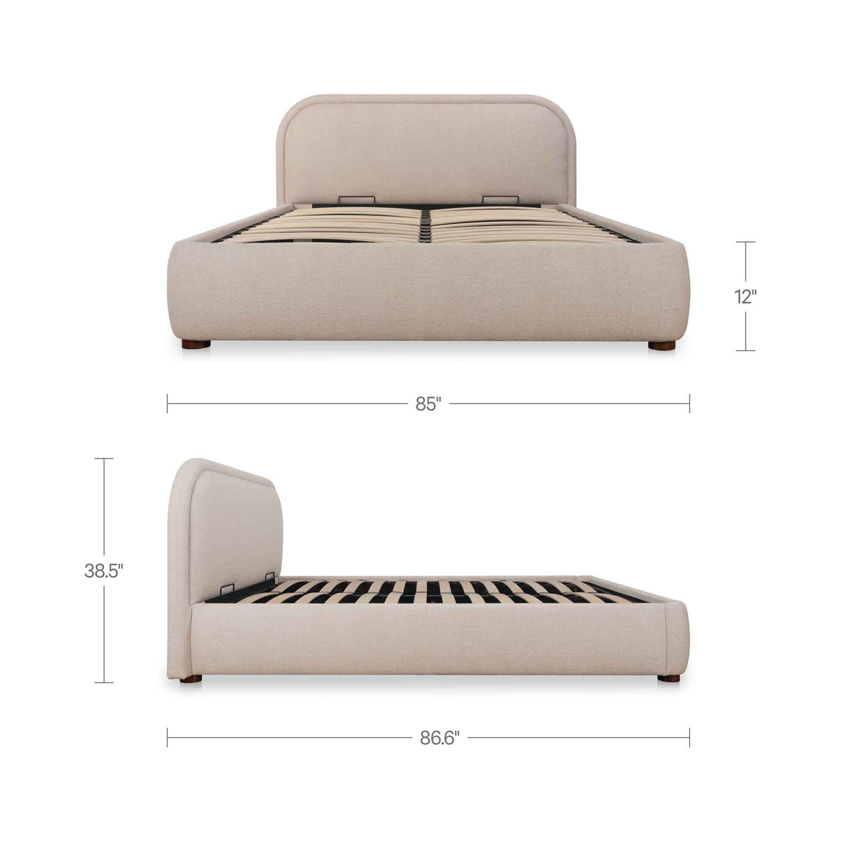 Colin Light Brown King Storage Bed by Moe's Home at Eve Furniture