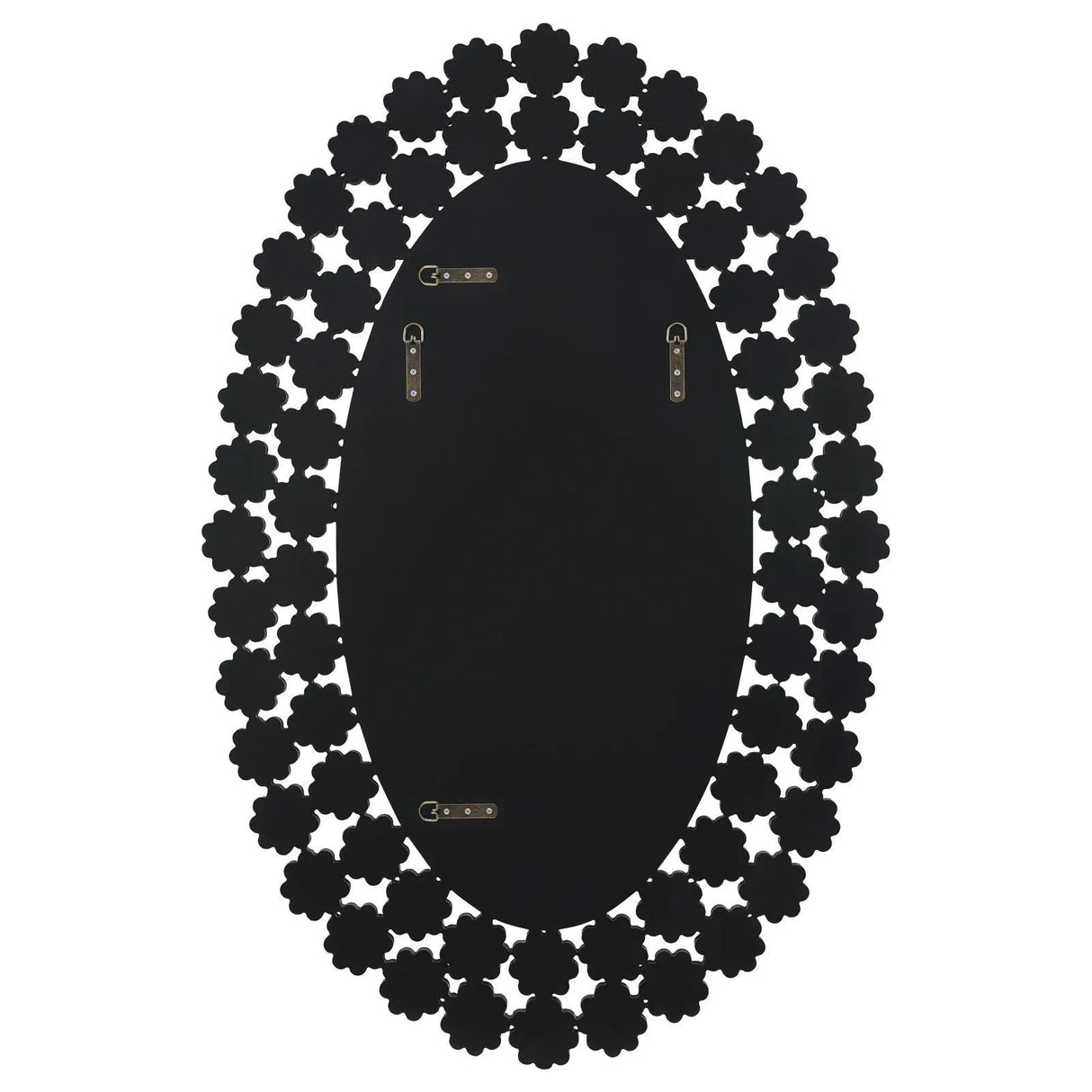 Colleen Oval Wall Mirror with Faux Crystal Blossoms by Coaster at Eve Furniture