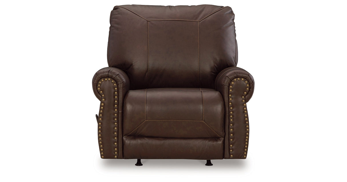 Colleton Dark Brown Recliner by Ashley at Eve Furniture