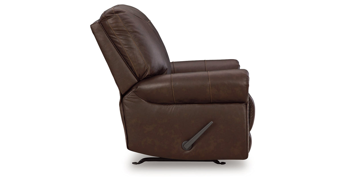 Colleton Dark Brown Recliner by Ashley at Eve Furniture