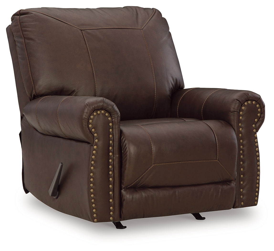 Colleton Dark Brown Recliner by Ashley at Eve Furniture
