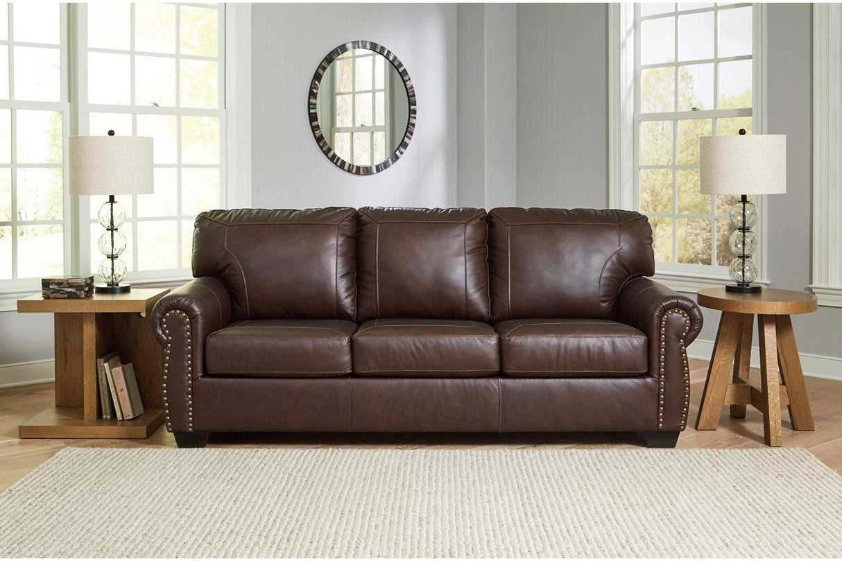 Colleton Dark Brown Sofa, Loveseat and Recliner by Ashley at Eve Furniture