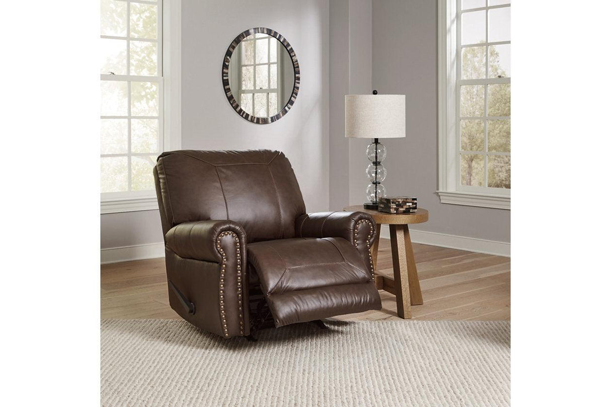 Colleton Dark Brown Sofa, Loveseat and Recliner by Ashley at Eve Furniture