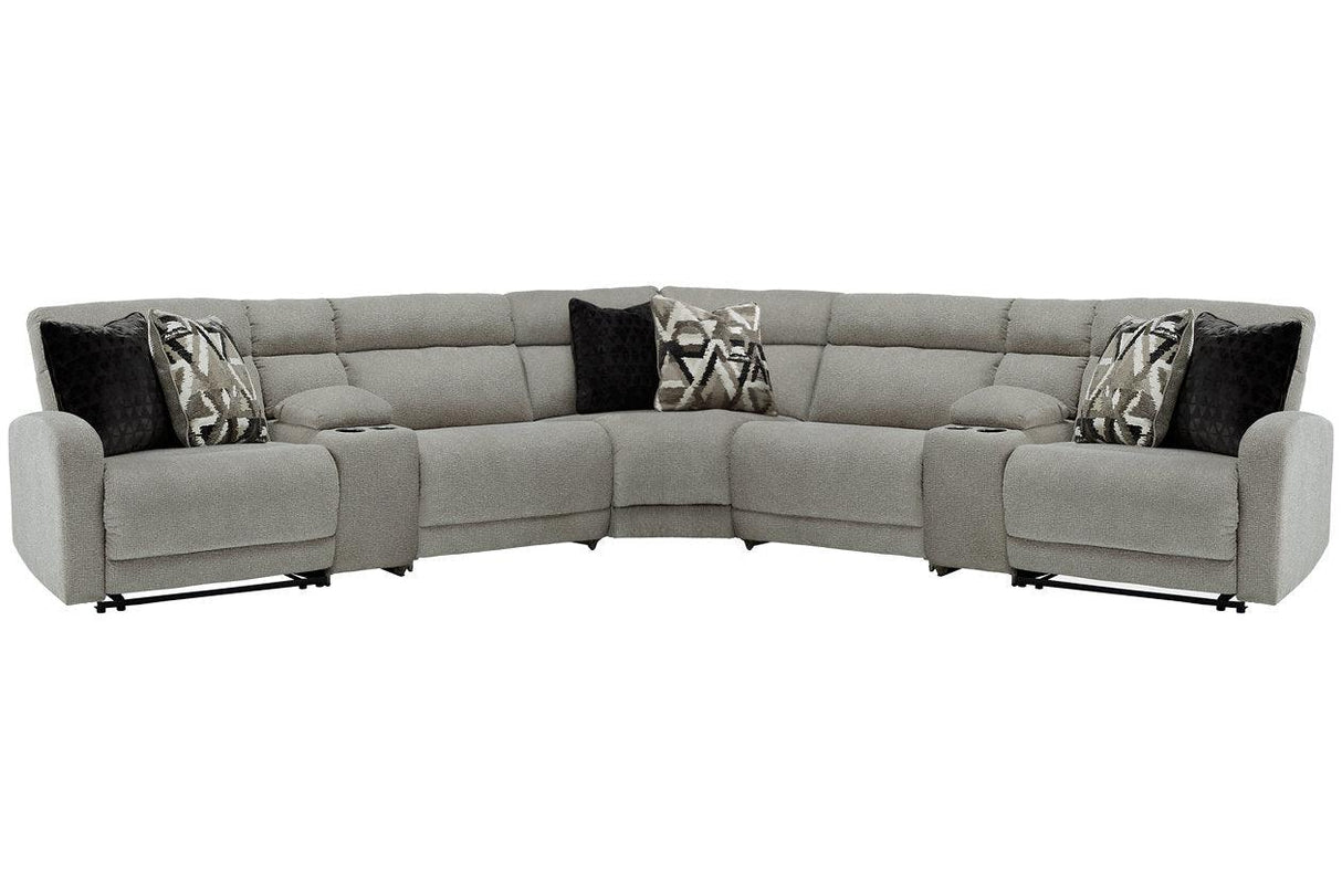 Colleyville Stone 7-Piece Power Reclining Sectional by Ashley at Eve Furniture