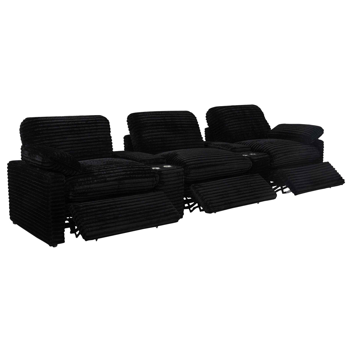 Collins Black 5-Piece Power Reclining Home Theater Seating by Coaster at Eve Furniture