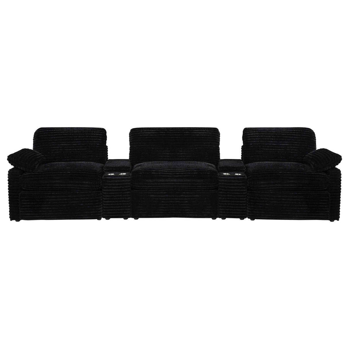 Collins Black 5-Piece Power Reclining Home Theater Seating by Coaster at Eve Furniture