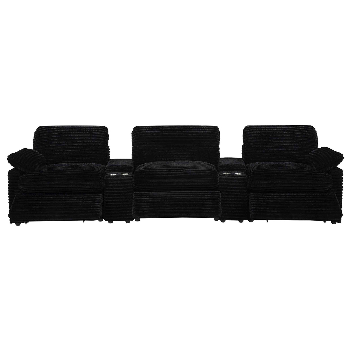 Collins Black 5-Piece Power Reclining Home Theater Seating by Coaster at Eve Furniture