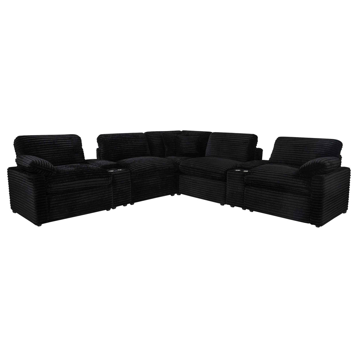 Collins Black 7-piece Modular Power Reclining Sectional by Coaster at Eve Furniture