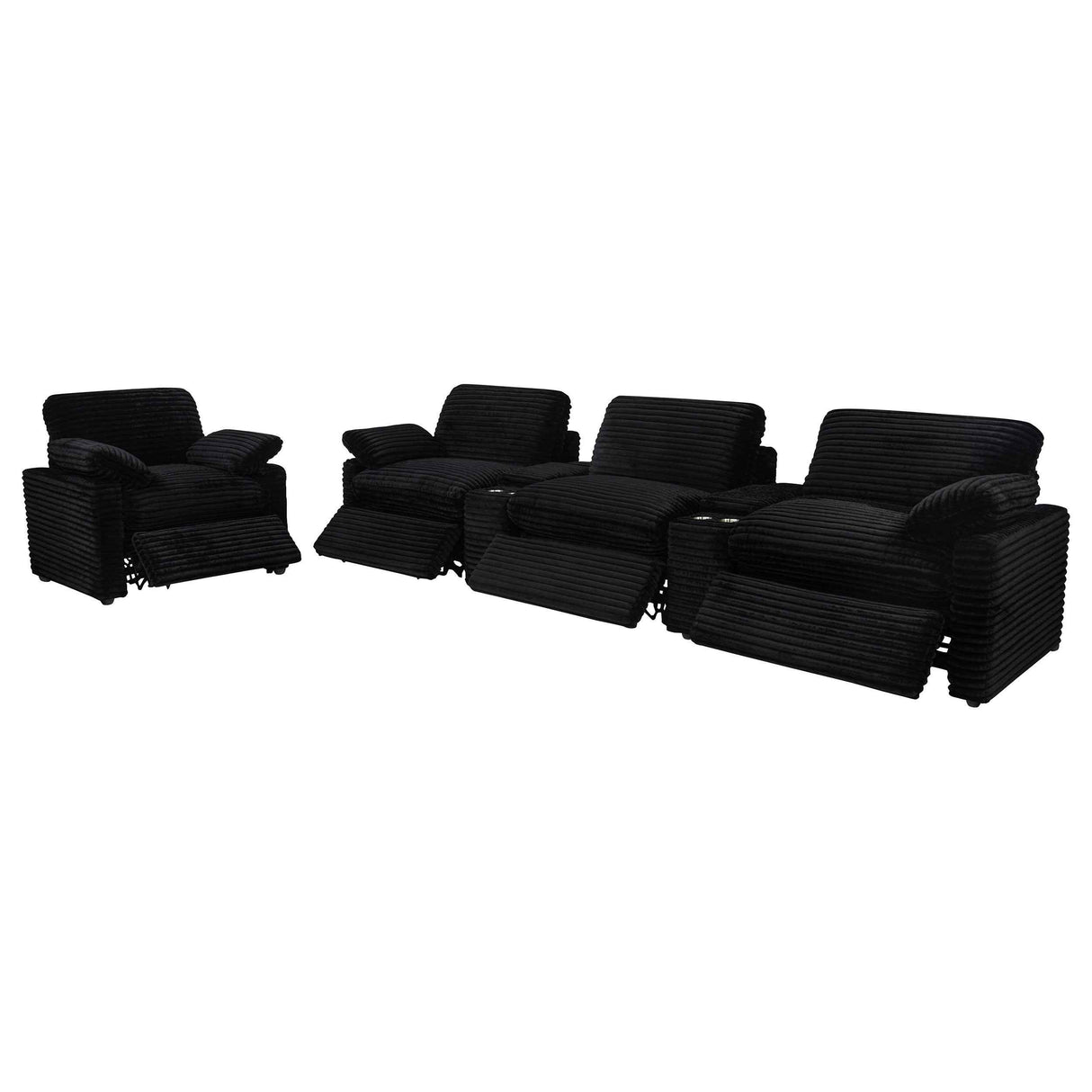 Collins Black Upholstered Power Recliner Chair by Coaster at Eve Furniture
