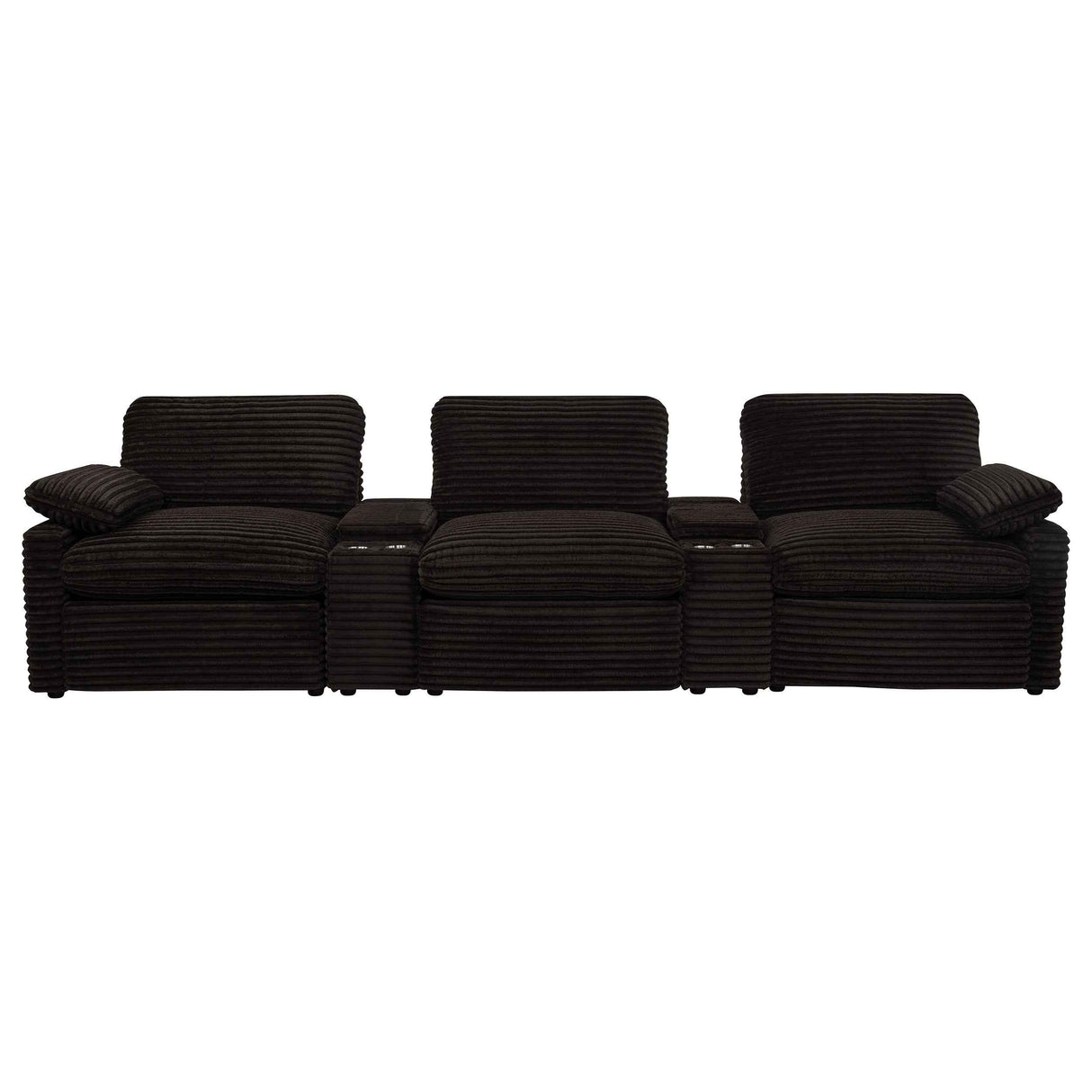 Collins Chocolate Brown 5-Piece Power Reclining Home Theater Seating by Coaster at Eve Furniture