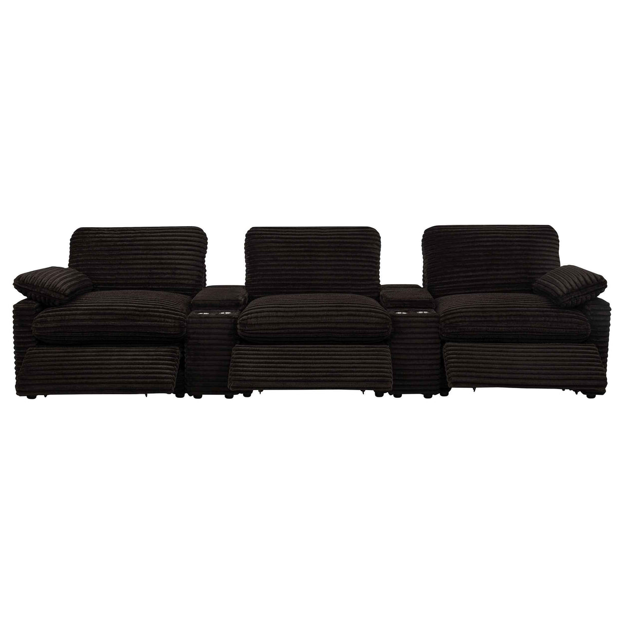 Collins Chocolate Brown 5-Piece Power Reclining Home Theater Seating by Coaster at Eve Furniture