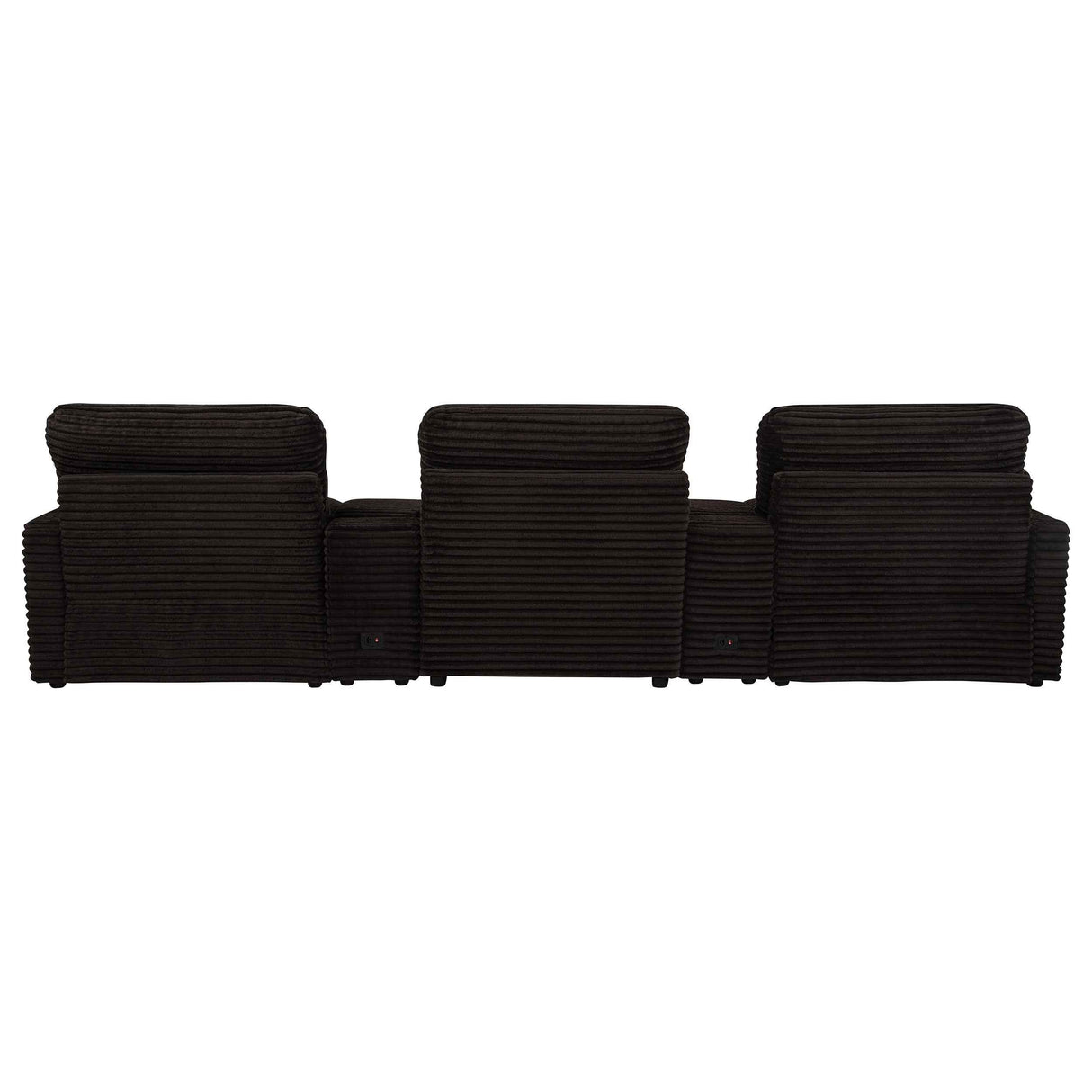 Collins Chocolate Brown 5-Piece Power Reclining Home Theater Seating by Coaster at Eve Furniture