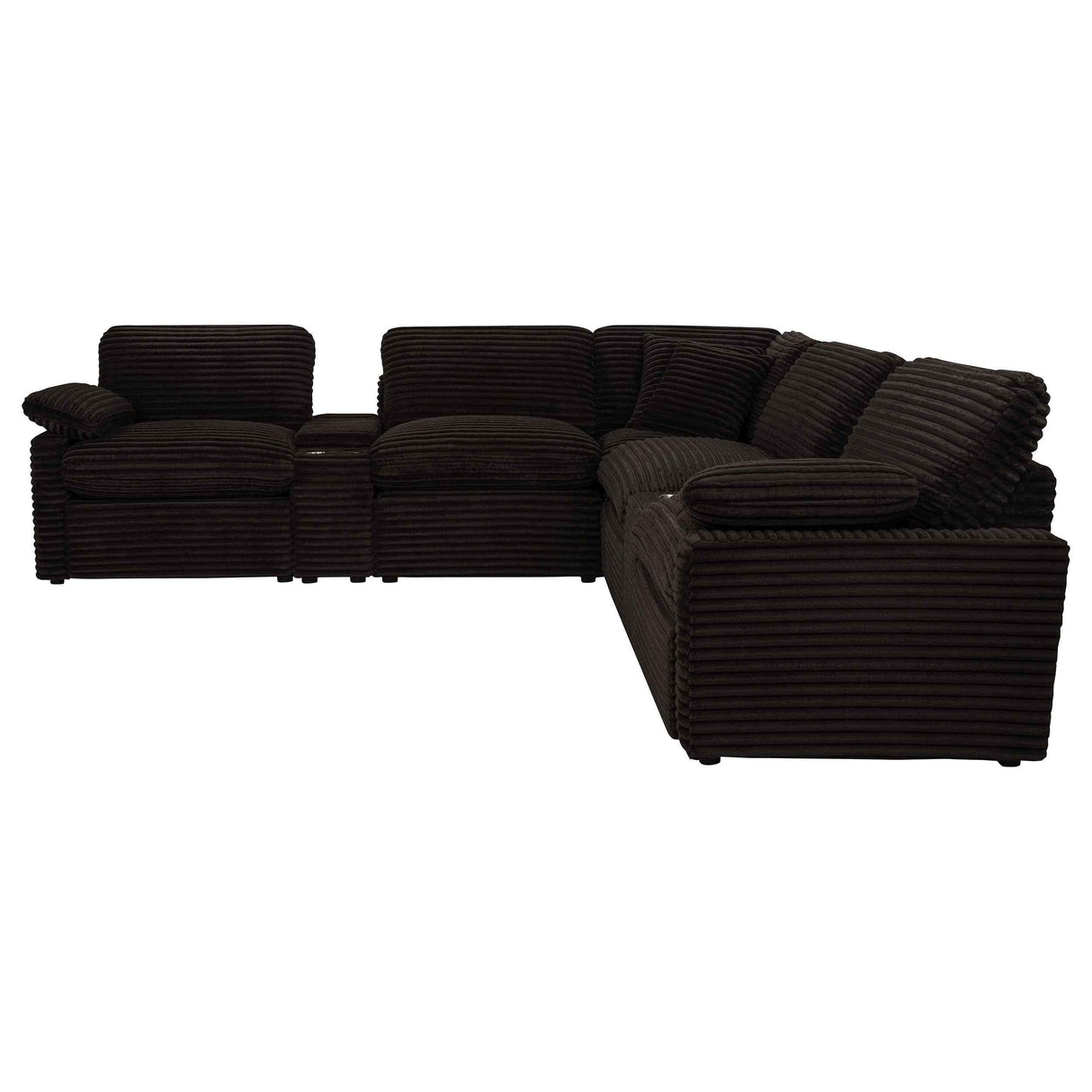 Collins Chocolate Brown 7-piece Modular Power Reclining Sectional by Coaster at Eve Furniture