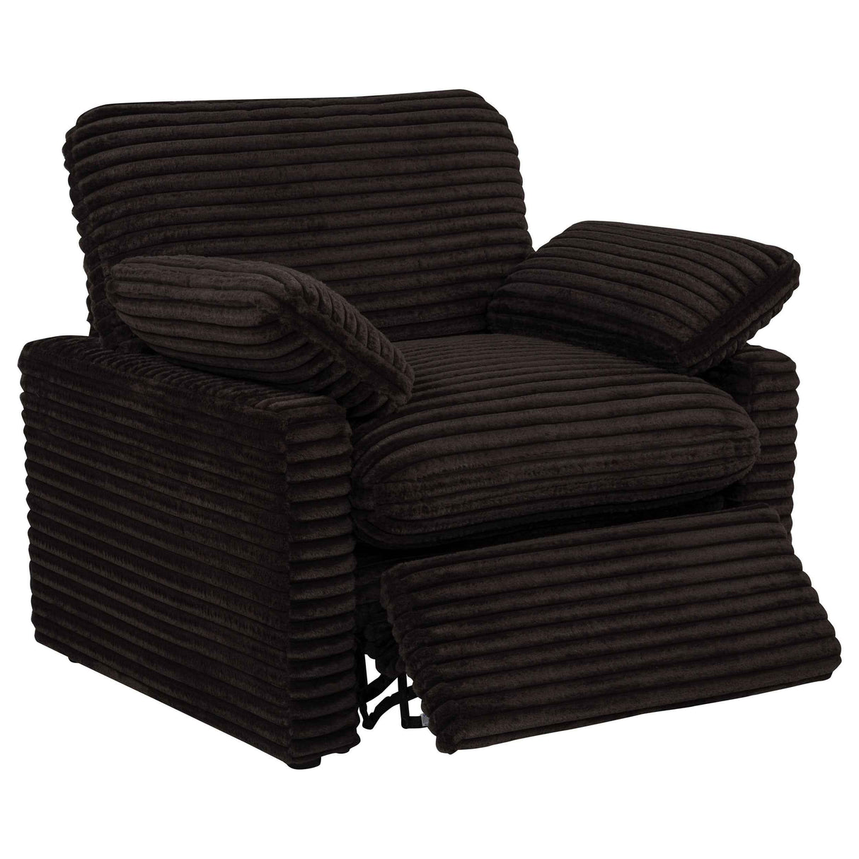 Collins Chocolate Brown Upholstered Power Recliner Chair by Coaster at Eve Furniture