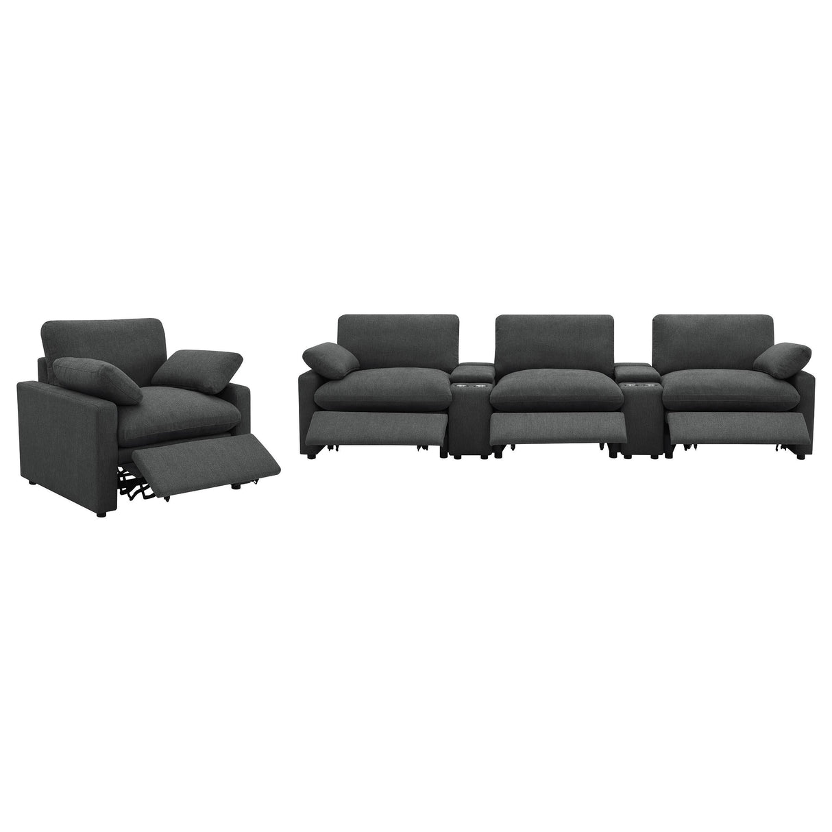 Collins Dark Gray Power Recliner Chair by Coaster at Eve Furniture