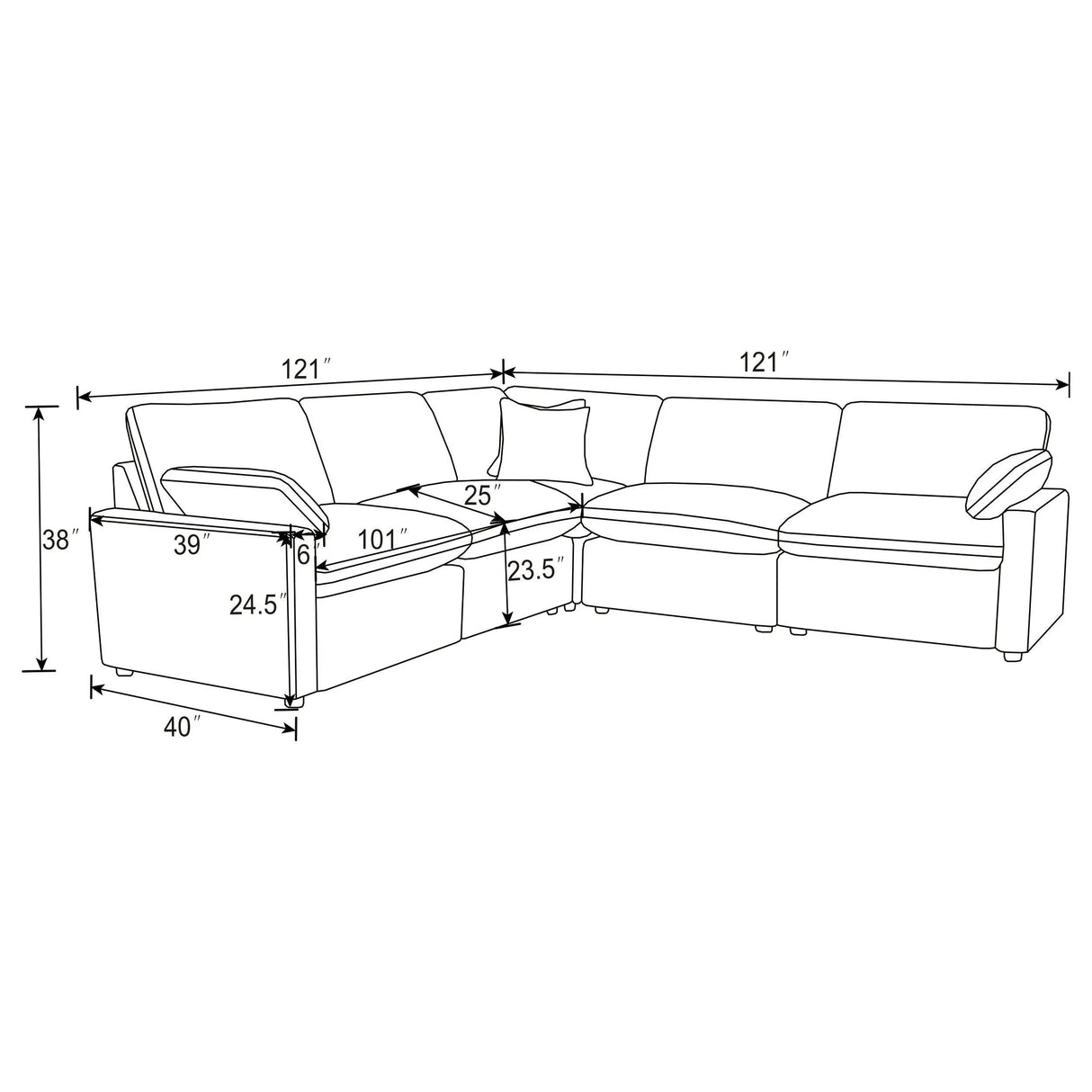 Collins Gray 5-Piece Modular Power Reclining Sectional Sofa by Coaster at Eve Furniture
