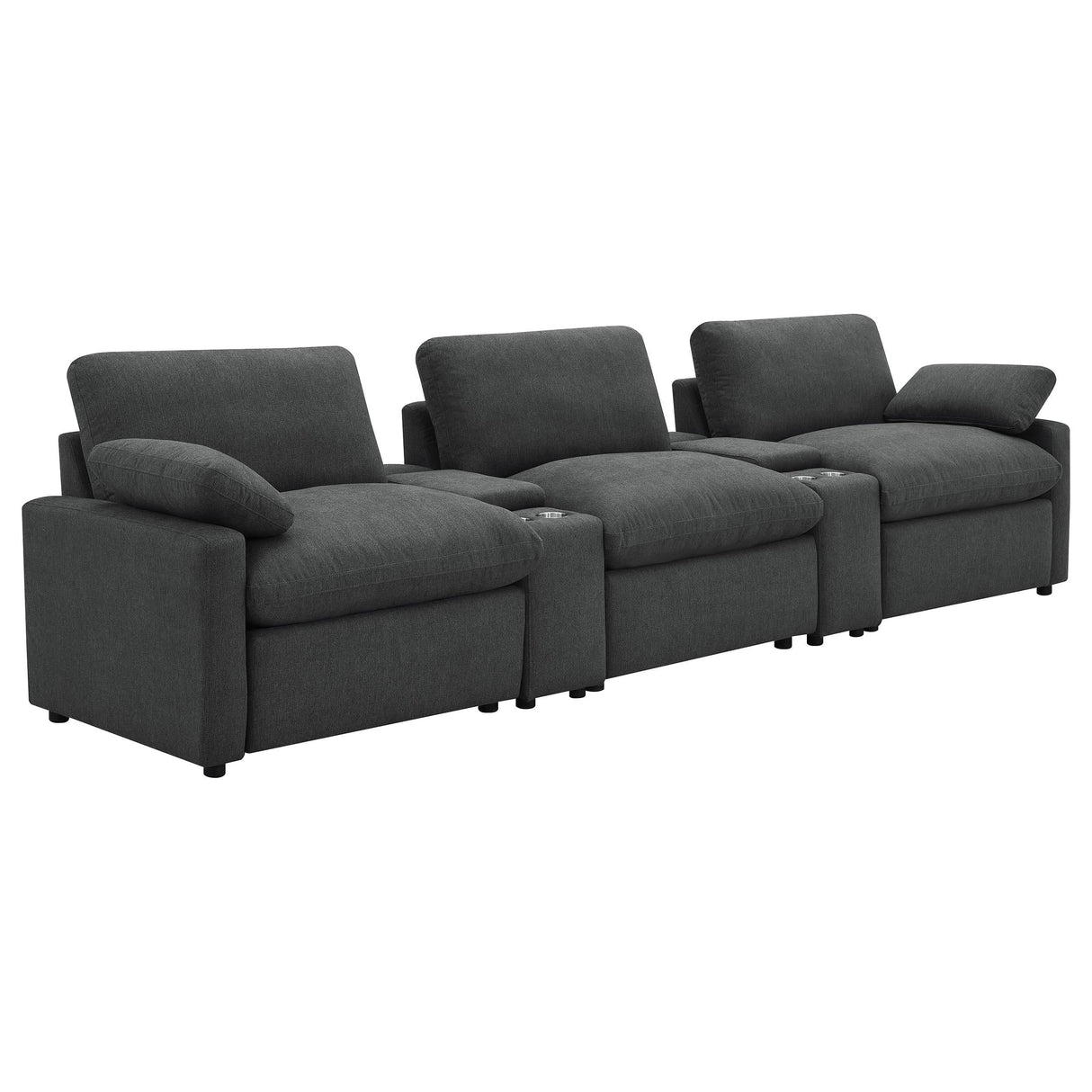 Collins Dark Gray 5-Piece Power Reclining Home Theater Seating by Coaster at Eve Furniture