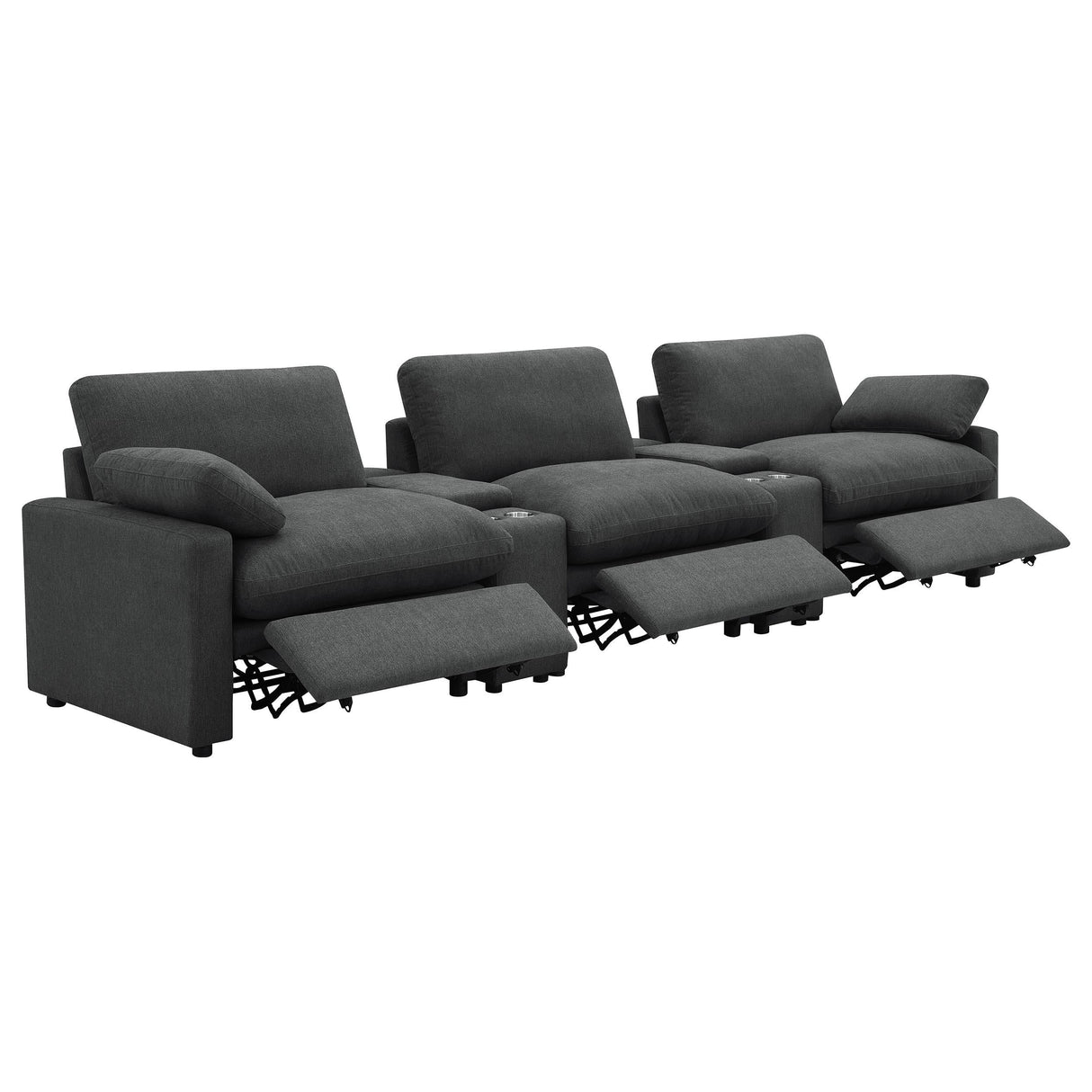 Collins Dark Gray 5-Piece Power Reclining Home Theater Seating by Coaster at Eve Furniture