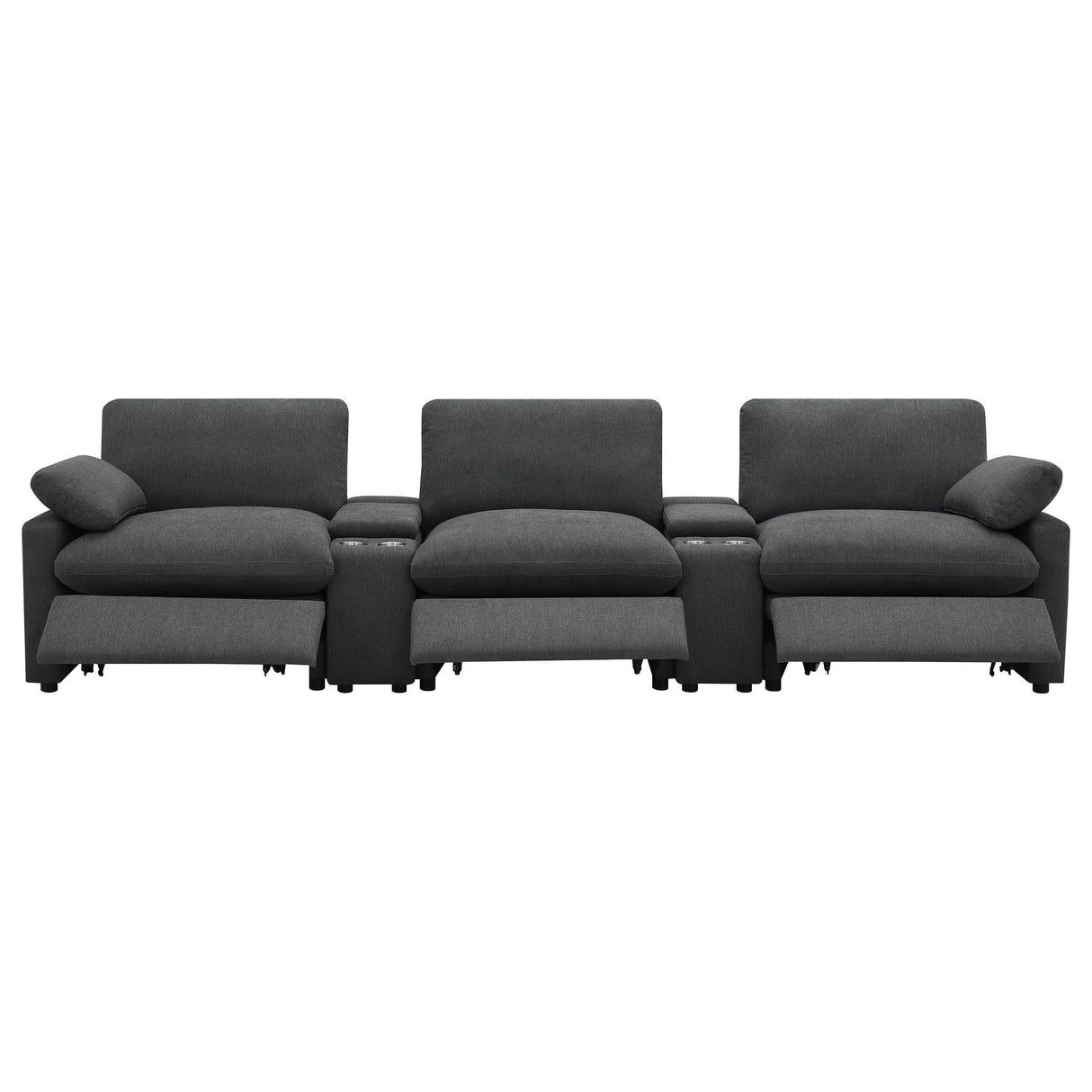 Collins Dark Gray 5-Piece Power Reclining Home Theater Seating by Coaster at Eve Furniture
