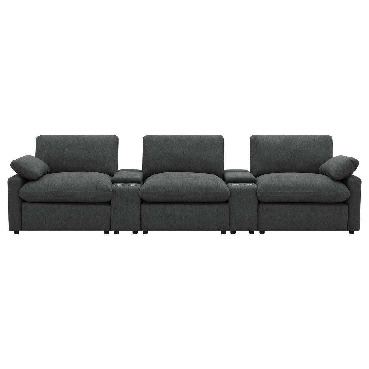 Collins Dark Gray 5-Piece Power Reclining Home Theater Seating by Coaster at Eve Furniture