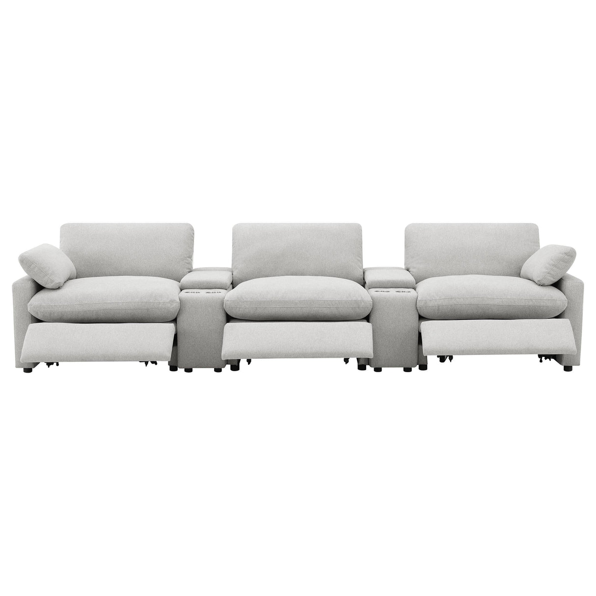 Collins Gray 5-Piece Power Reclining Home Theater Seating by Coaster at Eve Furniture