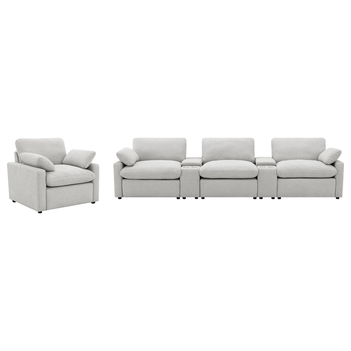 Collins Gray 5-Piece Power Reclining Home Theater Seating by Coaster at Eve Furniture