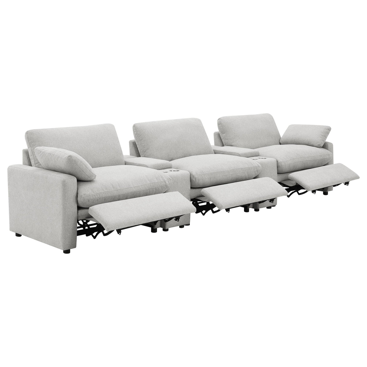 Collins Gray 5-Piece Power Reclining Home Theater Seating by Coaster at Eve Furniture