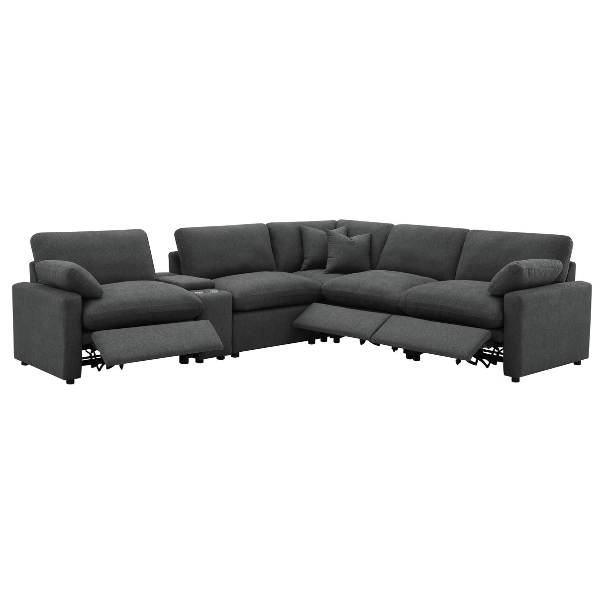Collins Dark Gray 6-Piece Modular Power Reclining Sectional by Coaster at Eve Furniture