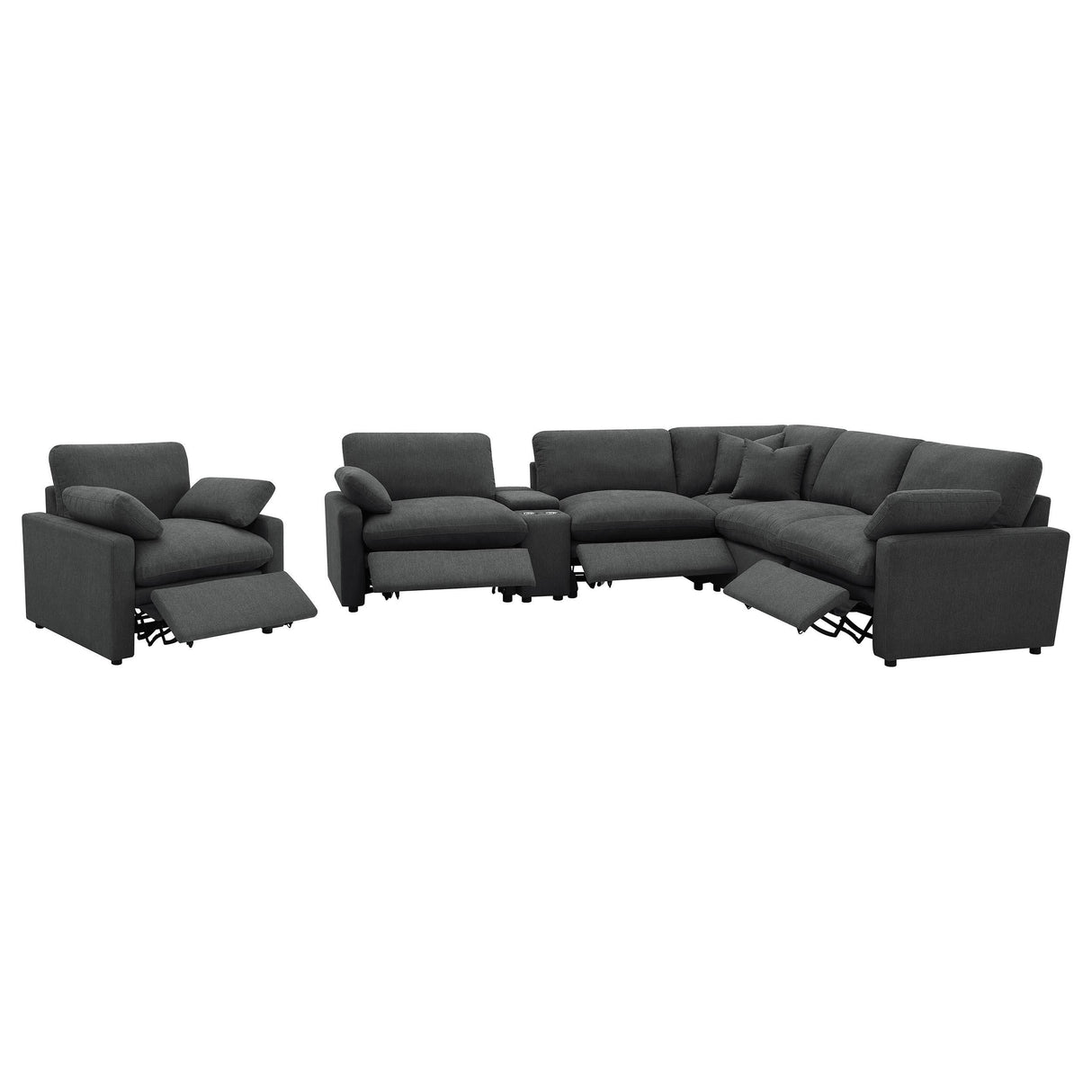 Collins Dark Gray 6-Piece Modular Power Reclining Sectional by Coaster at Eve Furniture