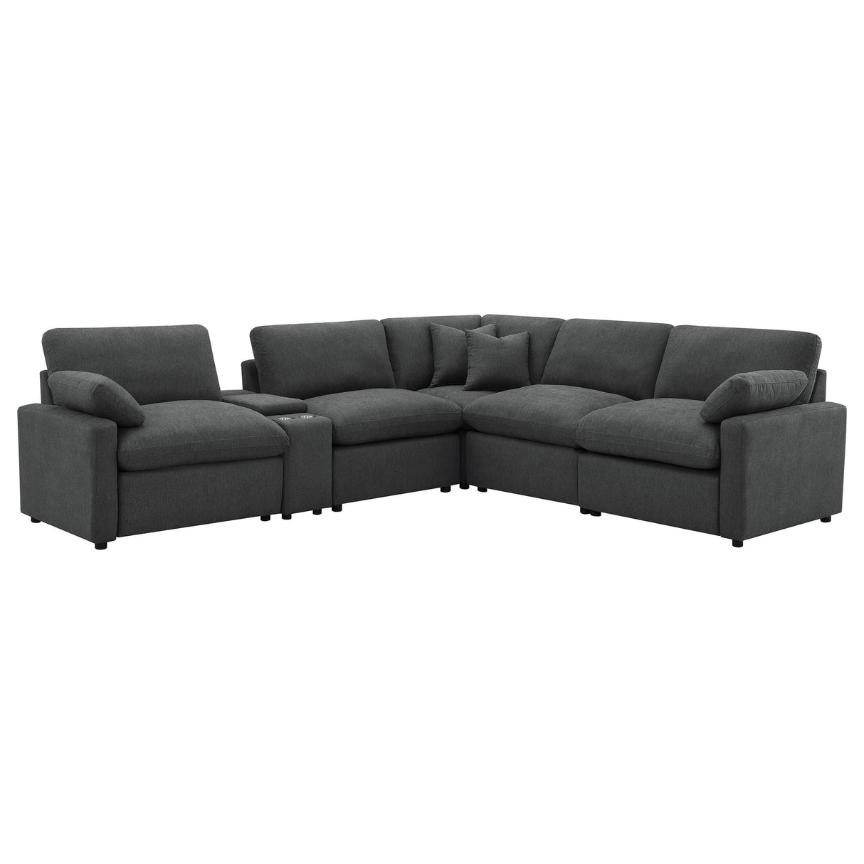 Collins Dark Gray 6-Piece Modular Power Reclining Sectional by Coaster at Eve Furniture