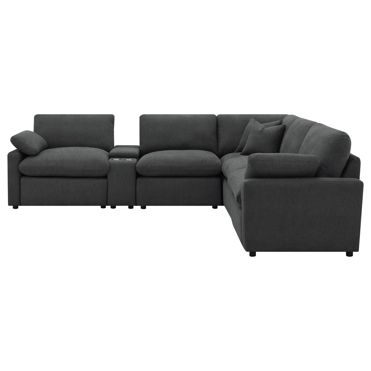 Collins Dark Gray 6-Piece Modular Power Reclining Sectional by Coaster at Eve Furniture