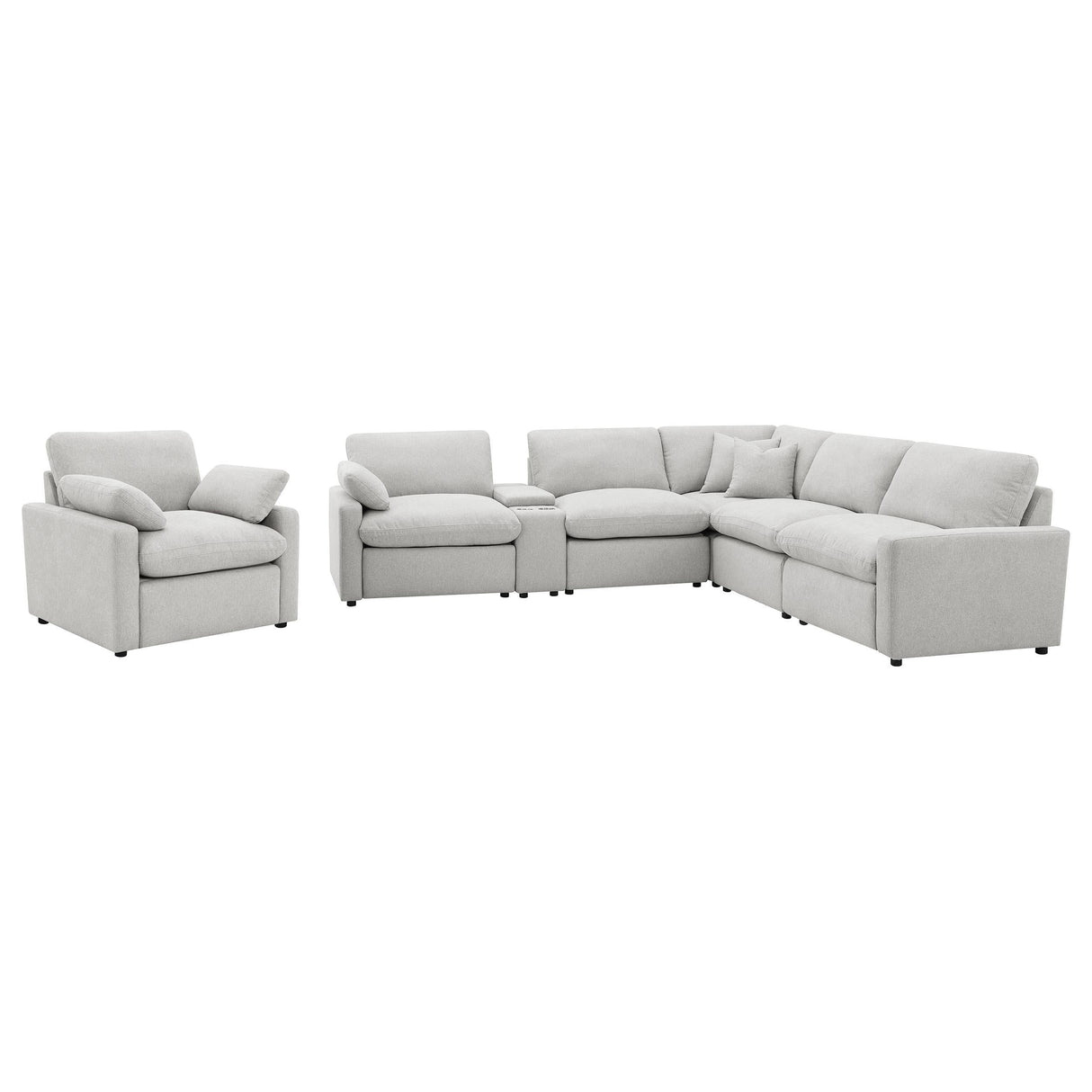 Collins Gray 6-Piece Modular Power Reclining Sectional by Coaster at Eve Furniture