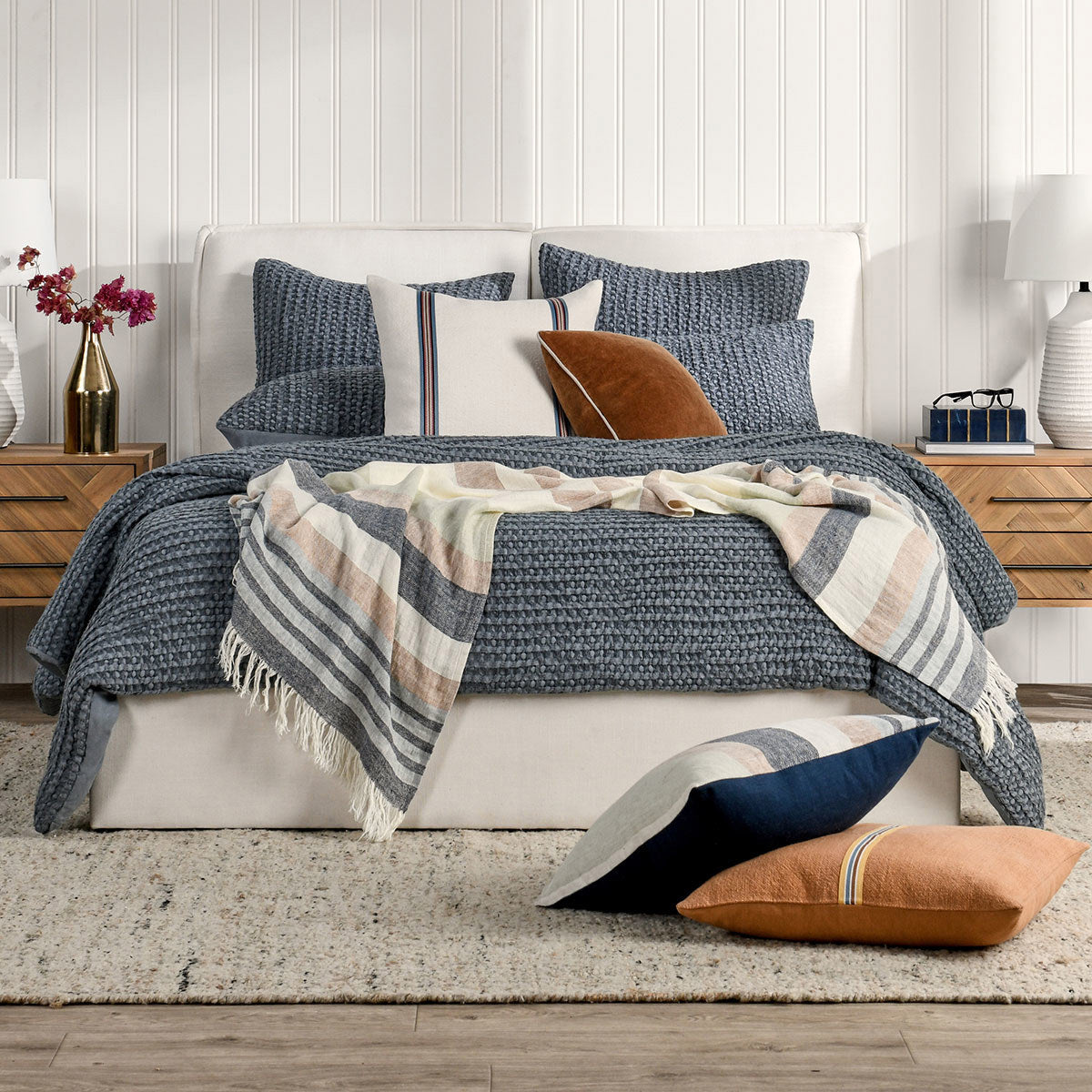 Colmar Marina Blue Quilt Collection by Classic Home at Eve Furniture