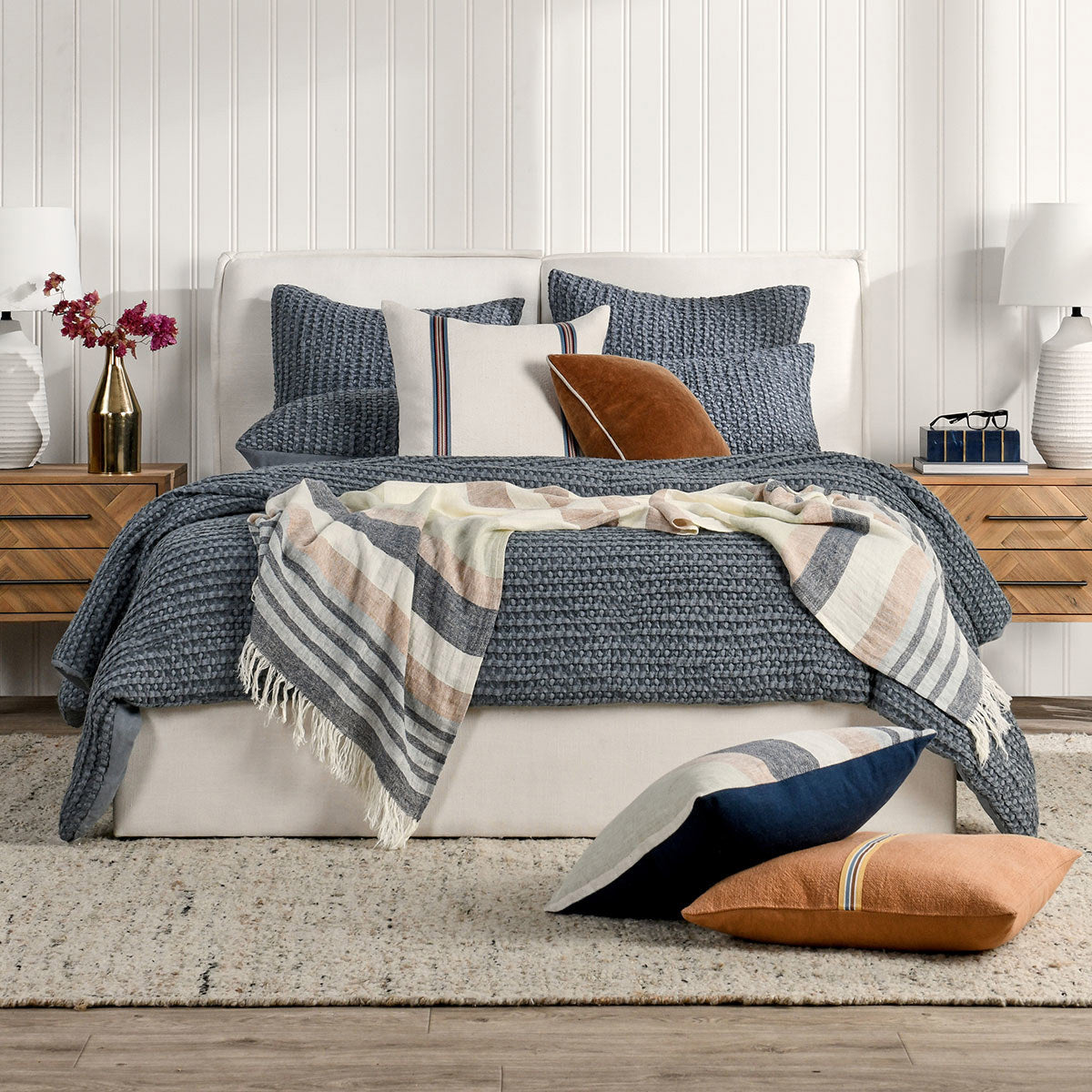 Colmar Marina Blue Quilt Collection by Classic Home at Eve Furniture