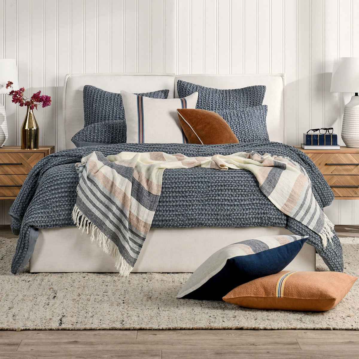 Colmar Marina Blue Quilt Collection by Classic Home at Eve Furniture