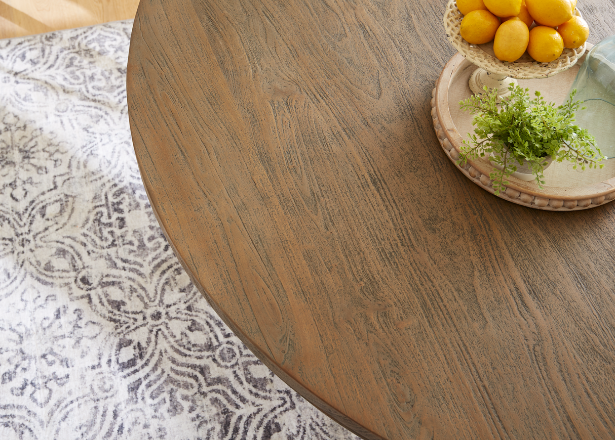 Colonial Plantation 72" Round Dining Table in Weathered Teak by Home Trends & Design at Eve Furniture