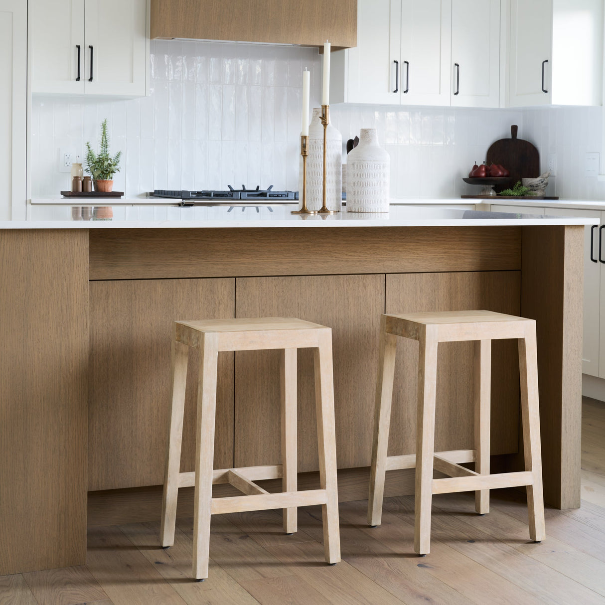 Colony Light Brown Solid Wood Counter Stool by Mercana at Eve Furniture
