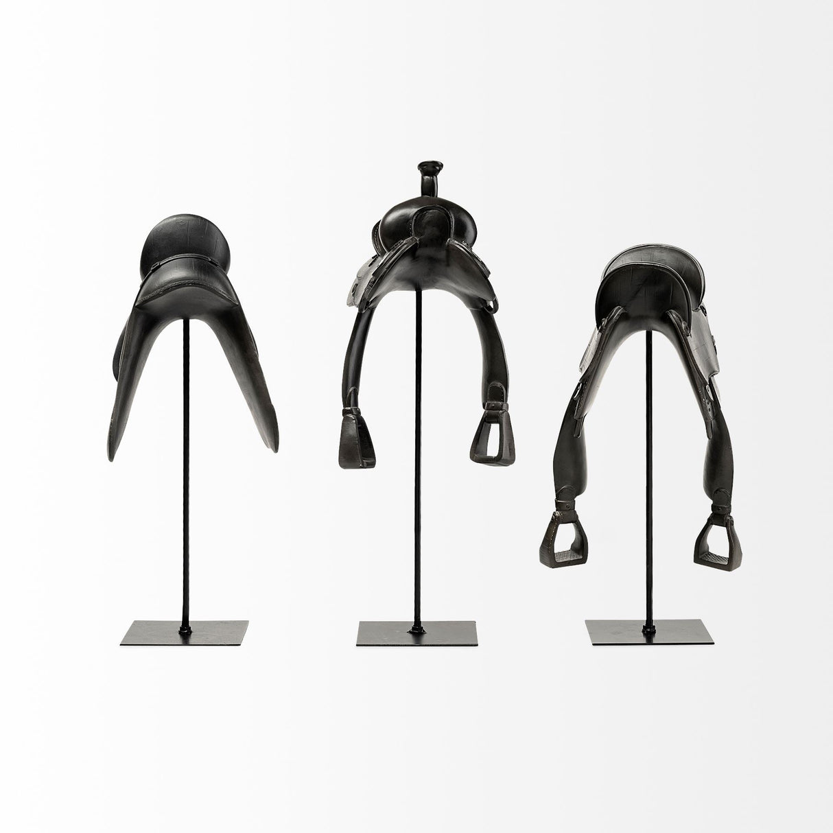 Colt I 9L x 8W Black Equestrian-Inspired Western Horse Saddle by Mercana at Eve Furniture