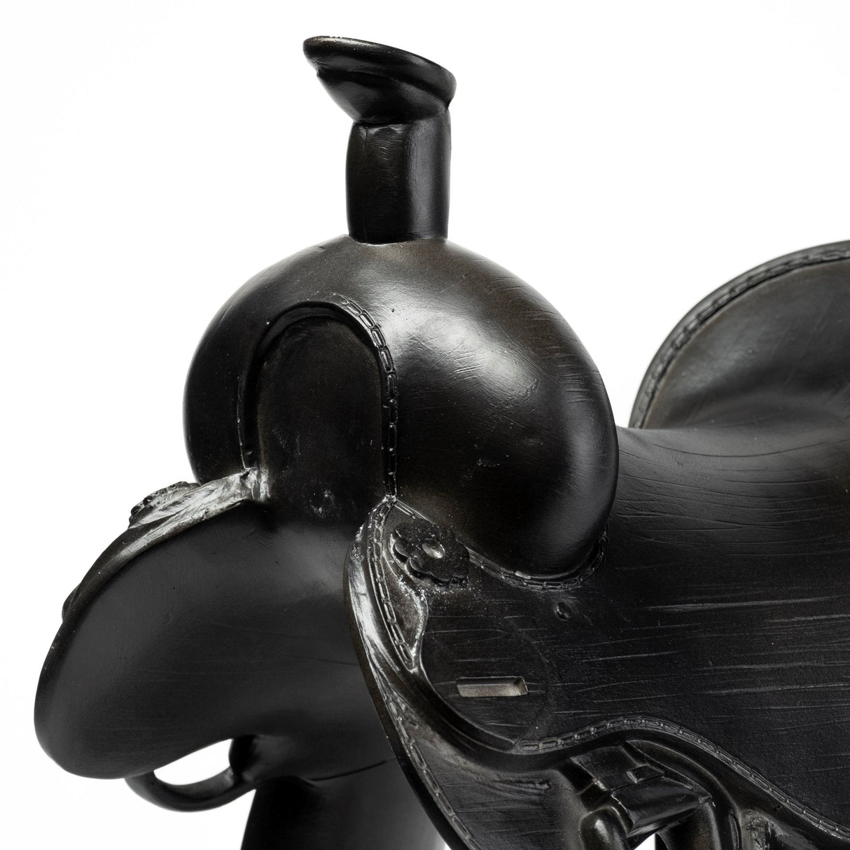 Colt I 9L x 8W Black Equestrian-Inspired Western Horse Saddle by Mercana at Eve Furniture