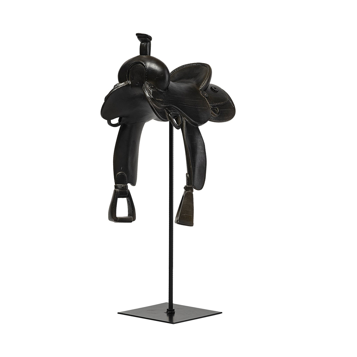 Colt I 9L x 8W Black Equestrian-Inspired Western Horse Saddle by Mercana at Eve Furniture