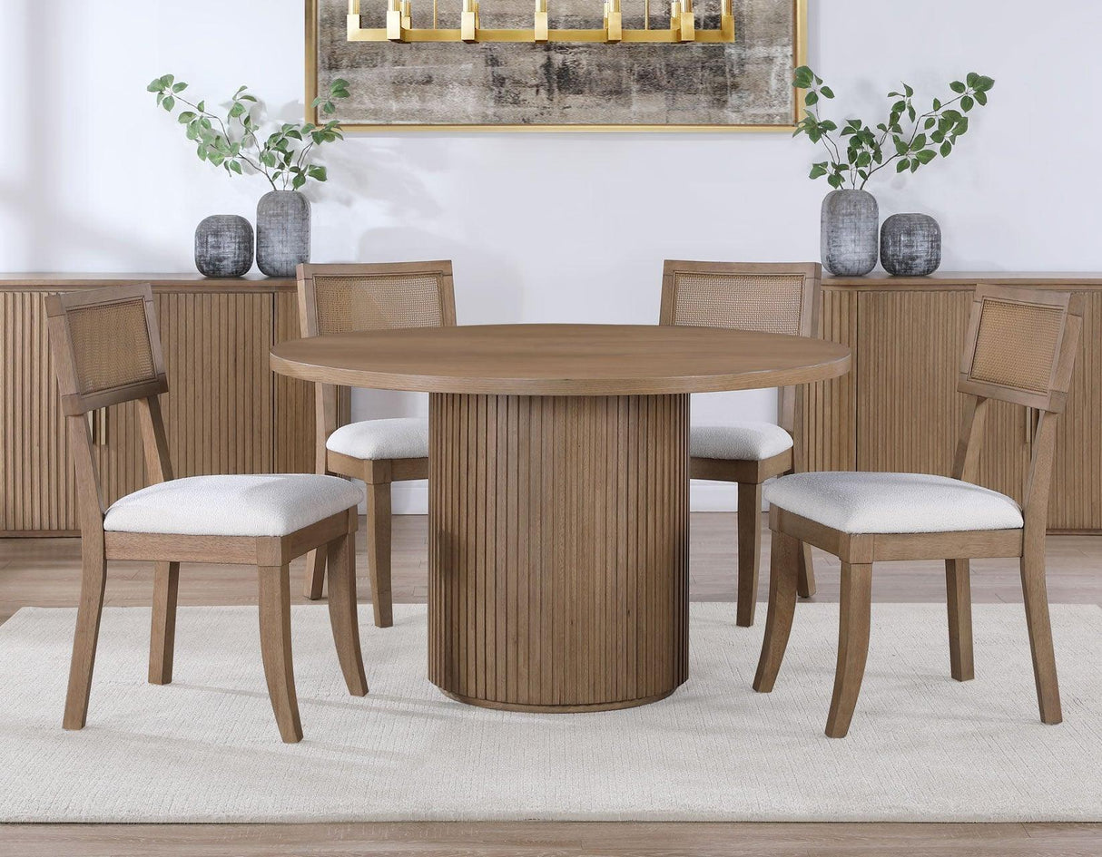Colvin 52″ Round Dining Table, Toffee finish by Steve Silver at Eve Furniture