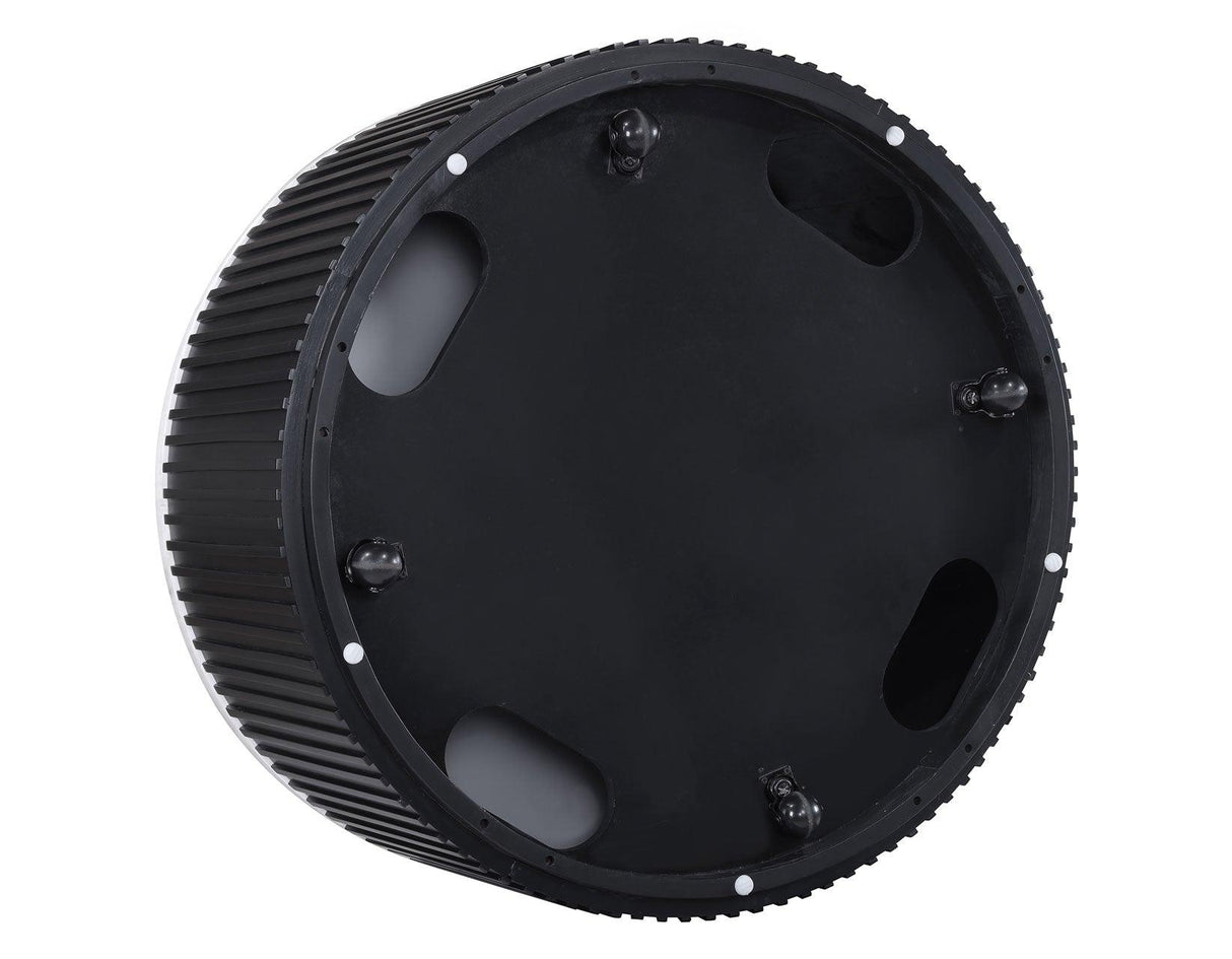 Colvin Black Finish 36″ Round Castered White Marble Top Coffee Table by Steve Silver at Eve Furniture