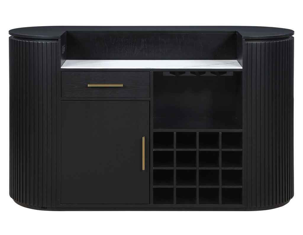 Colvin Black Finish Reeded Bar by Steve Silver at Eve Furniture