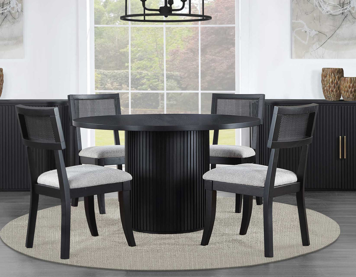 Colvin Black Round Dining Room Set by Steve Silver at Eve Furniture