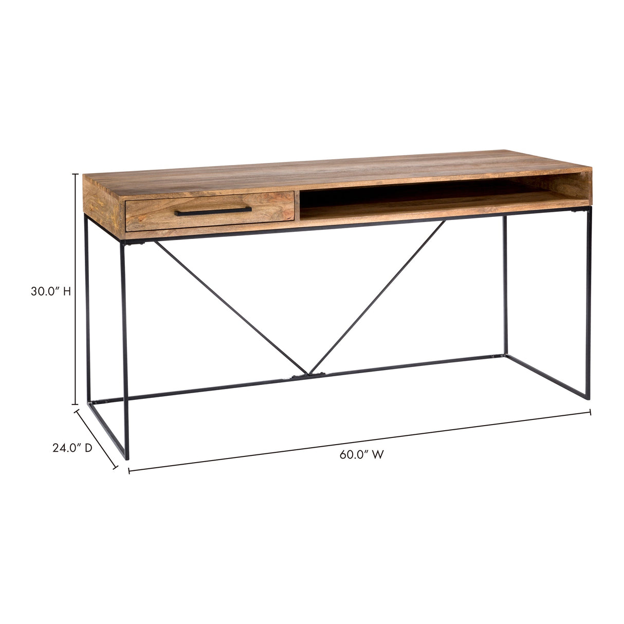 Colvin Natural Desk by Moe's Home at Eve Furniture
