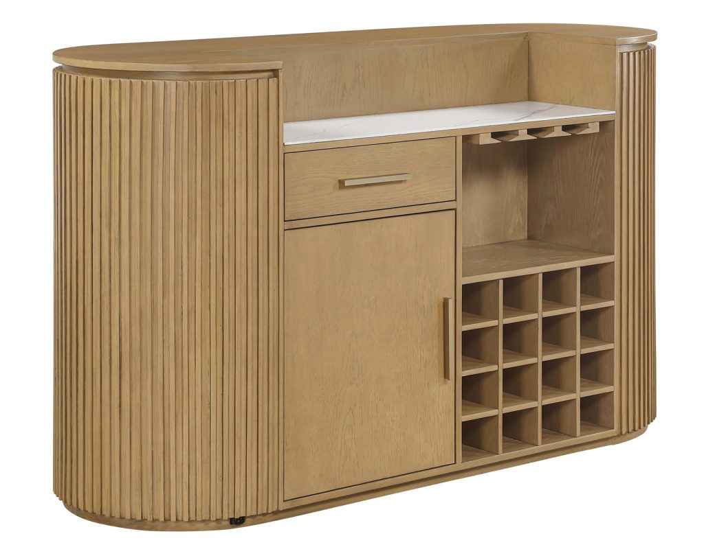 Colvin Toffee Finish Reeded Bar by Steve Silver at Eve Furniture